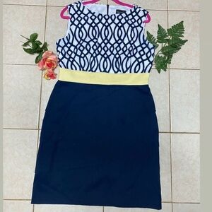 Connected Apparel Colorblock Sheath Dress Size 10